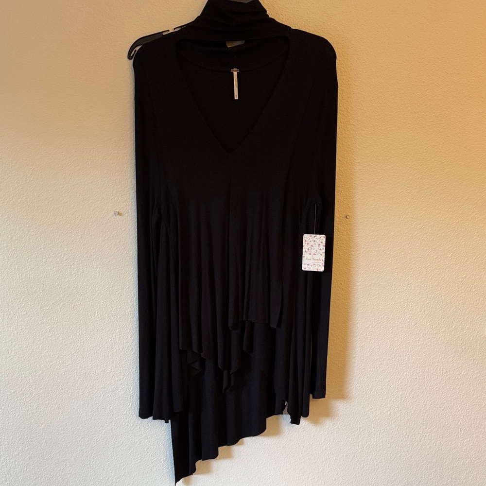 Free People Black Asymmetrical top